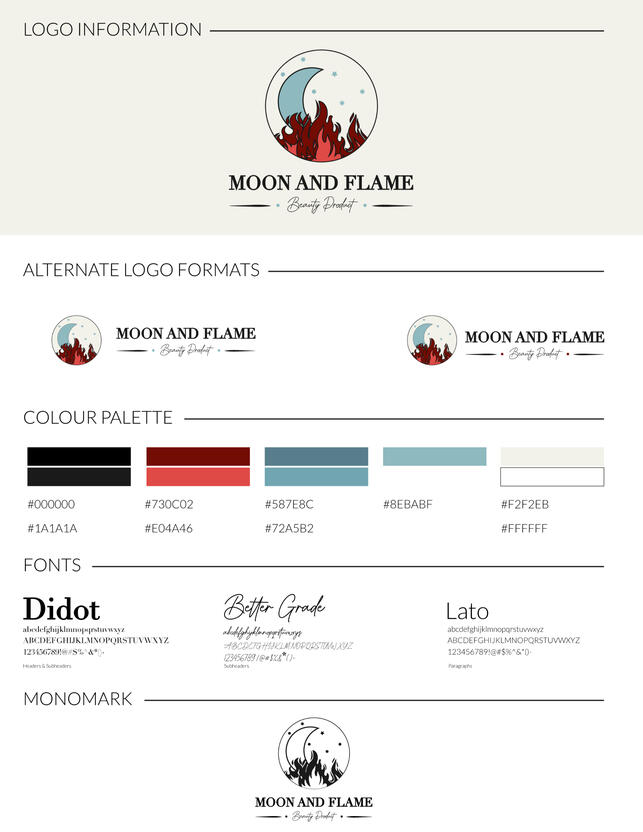 Moon and Flame Brand Identity